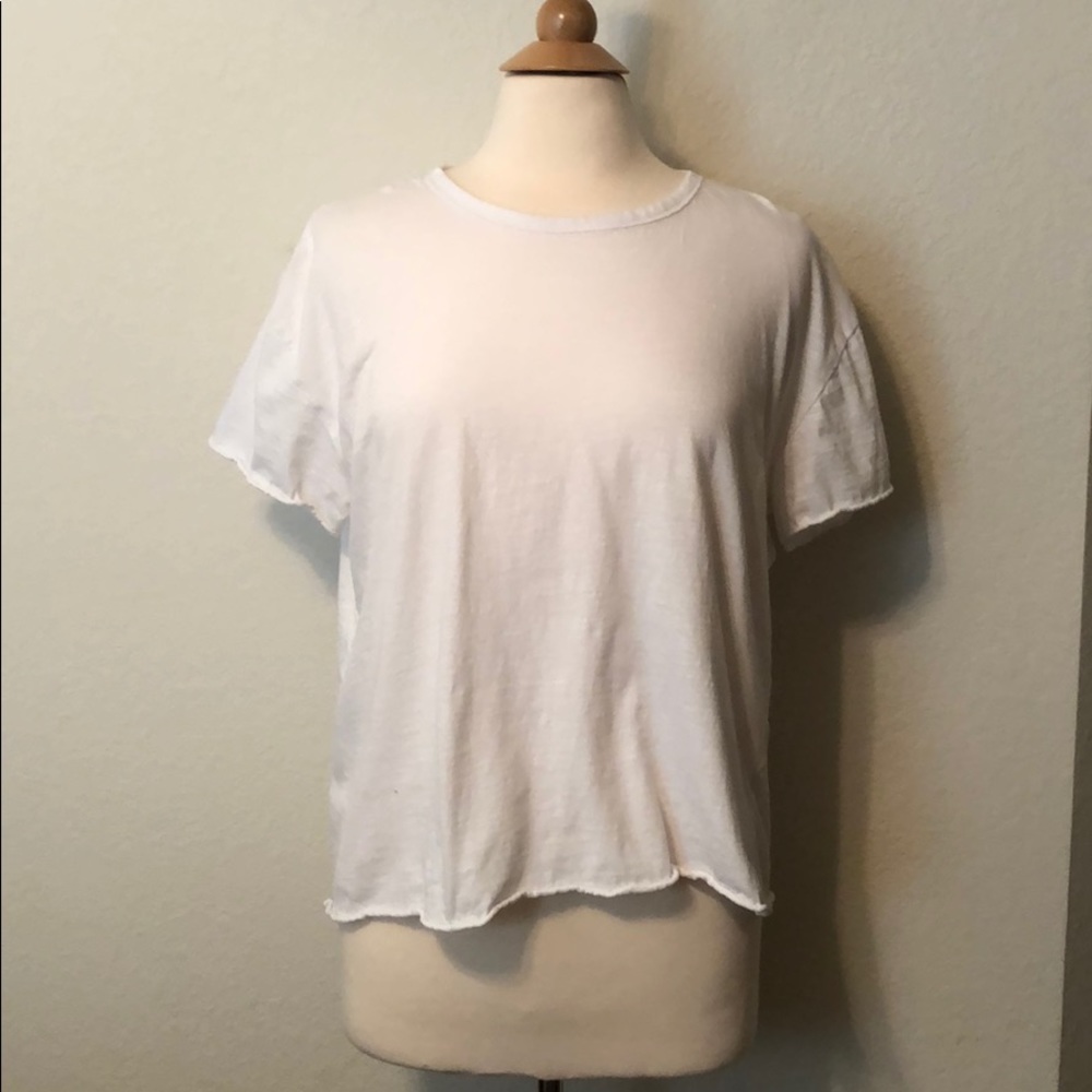 Crisp White Almost-Crop Tee from Zara
